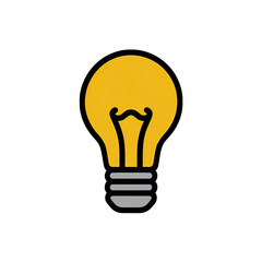 Bright yellow light bulb on a dark background, representing an idea