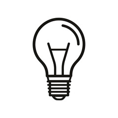 Simple outline of a glowing lightbulb on a dark background (1)
