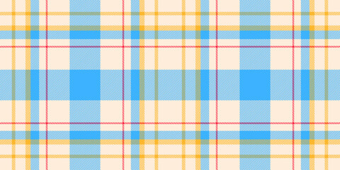 Bed tartan fabric seamless, carnival plaid background texture. Diwali vector pattern check textile in papaya whip and cyan colors.