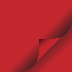 Obraz premium Vibrant scarlet red abstract background with curled paper design, bold energetic layout perfect for creative posters and modern digital branding