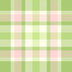 Surface background check pattern, best fabric texture tartan. Teen vector plaid textile seamless in light and green colors.