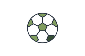 Obraz premium Modern green and white soccer ball icon for sports and athletic activities
