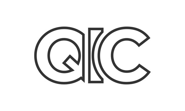 QIC logo design template with strong and modern bold text. Initial based vector logotype featuring simple and minimal typography. Trendy company identity.