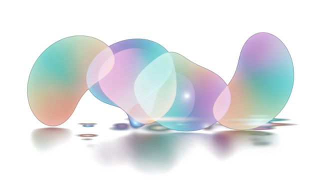 Soft pastel holographic light flares in mint, peach, lilac, and sky blue tones on dark background, dreamy blurred reflections, ethereal cinematic mood. clean PNG