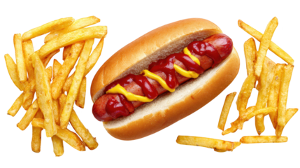 Hot dog with mustard and metal chains savory hot dog condimented adorned with metallic chains