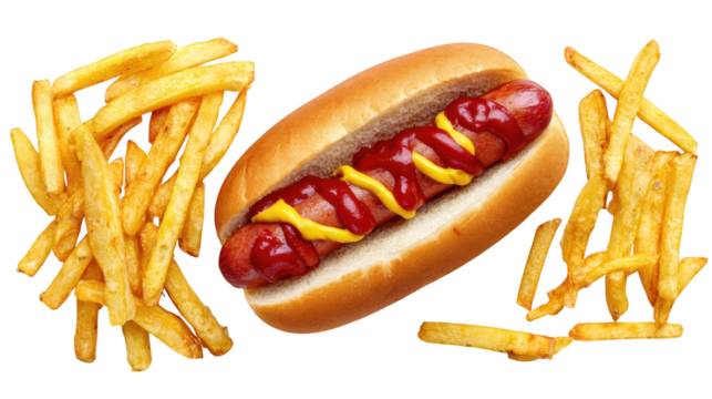 Hot dog with mustard and metal chains savory hot dog condimented adorned with metallic chains