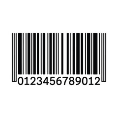 Close up of a standard black and white barcode with numbers