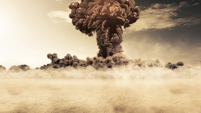 Nuclear Explosion Simulation with Dust Clouds