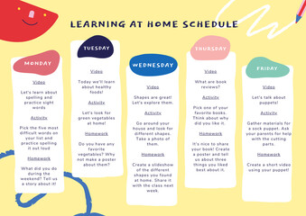 Learning schedule