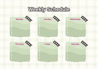 Weekly schedule