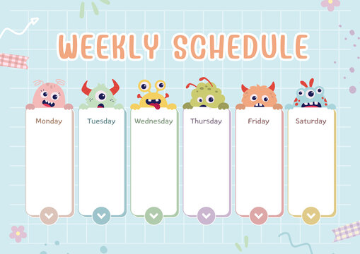 Weekly schedule