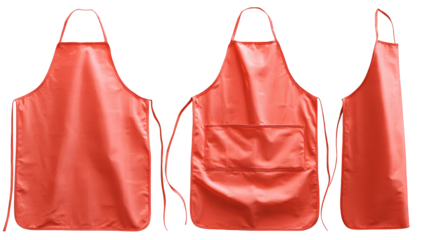 Three pocketed aprons are presented practical aprons featuring multiple storage pockets