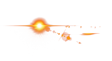 Warm orange and red lens flares on dark background, glowing orbs and refractions like sunset through glass, cinematic light streaks, artistic abstract lighting, high contrast dark aesthetic. clean PNG