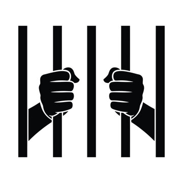 Hands gripping prison bars symbolizing incarceration and confinement