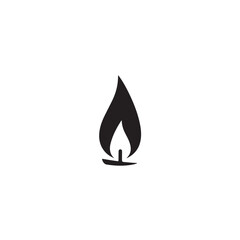 Fototapeta premium Candle Flame Silhouette Vector Illustration