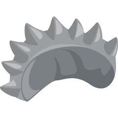 Silver Spiked Headband Accessory with Transparent Background for Fashion and Costume Design