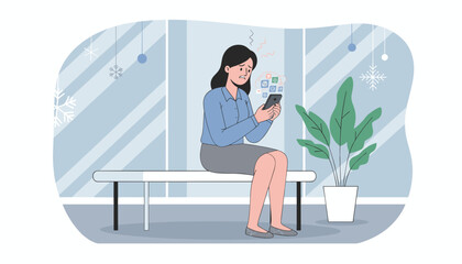 Fototapeta premium Stressed businesswoman overwhelmed by technology and endless social media notifications