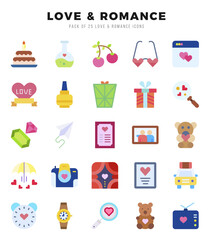 Love & Romance icons set for website and mobile site and apps.