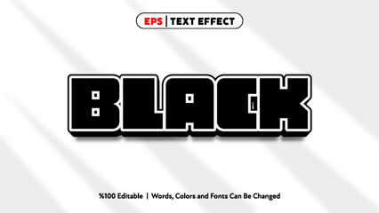 Obraz premium Black bold text effect with editable colors and fonts for graphic design projects and creative typography styles