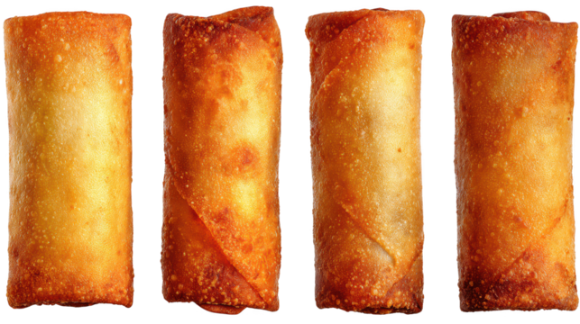 Row of four food pieces presented neatly four distinct edibles shown in ordered linear display