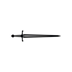 Silhouette of a longsword with a detailed hilt
