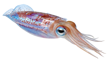White squid with blue eye white bodied squid displays captivating blue eye white