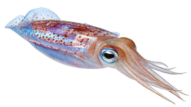 White squid with blue eye white bodied squid displays captivating blue eye white