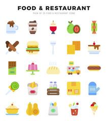 Set of Food and Restaurant icons. Vector Illustration.