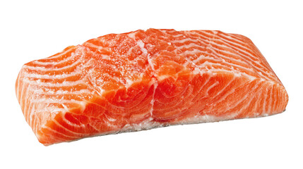 Salmon fillet presented on a sleek dark surface fresh uncooked salmon piece against dark background