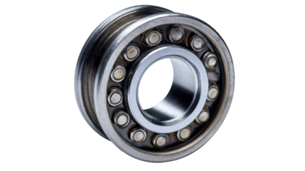 Bearings component displayed on black background close up of bearings highlights internal components