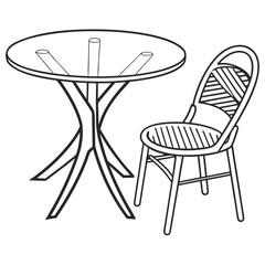 Fototapeta premium A chic modern flat vector illustration of a small glass side table, ideal for living room or bedroom accent furniture concepts.