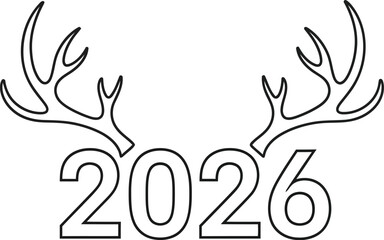 Obraz premium Vector art of antlers forming 2026