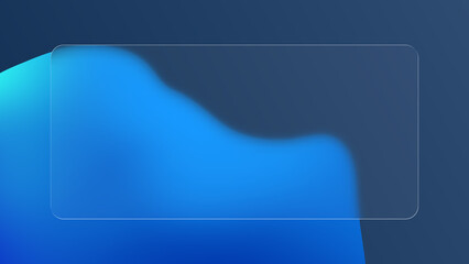 Wide Glassmorphism Frame Blue Gradient Abstract Wave