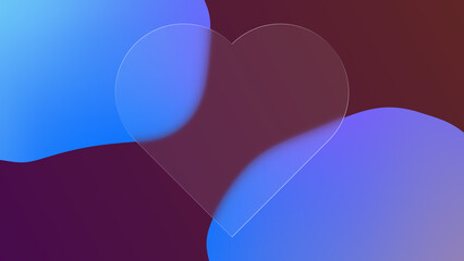 Heart Shape Glassmorphism Frame Abstract Love Background