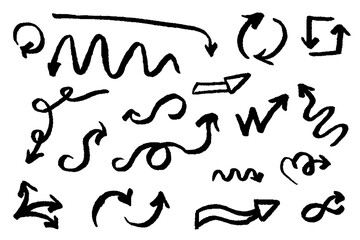 Crayon drawn arrows with thick chalk effect