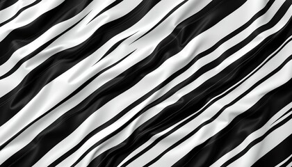 An intricate black and white zigzag pattern that resembles flowing waves or streamers