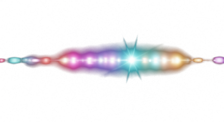 Cosmic gradient light flares with shades of pink, teal, violet, and amber on a deep transparent cosmic background, nebula-like refractions, glowing orbs, dreamy surreal lighting clean PNG