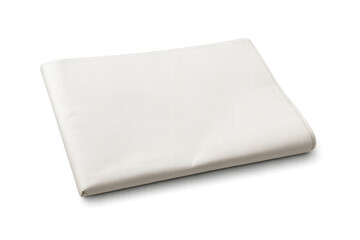 Realistic Folded Newspaper Front Page with Creases and Soft Curl on Transparent Background