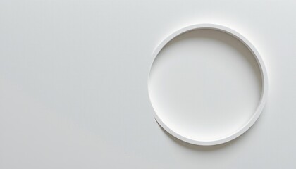 An abstract art piece with geometric shapes. Prominently in the foreground is a white oval shape that serves as the focal point of the artwork