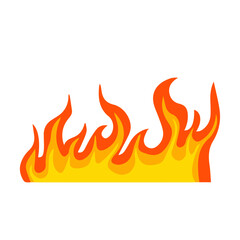 Cartoon Fire Flame Vector Illustration on White Background.