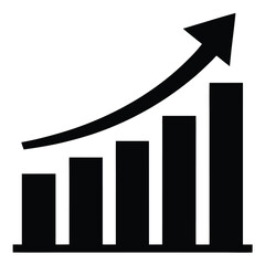 vector icon of a graph with rising bars  showing