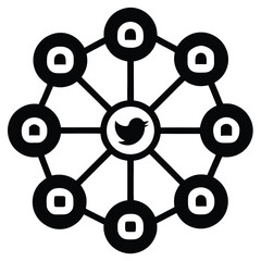 vector icon of social media logos interconnected