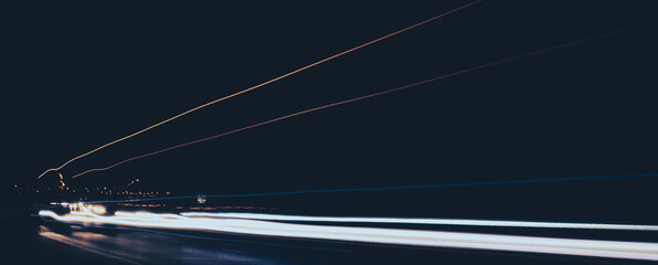 lights of cars with night