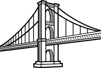 Bridge Illustration Set. Modern Bridge Design Collection. Urban Bridge Architecture Pack. Minimal Bridge Line Art. Suspension and Arch Bridges Artwork. Cityscape Bridge Elements. River Bridge Vector
