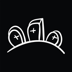 Cemetery hill Halloween vector illustration