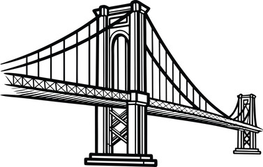 Bridge Illustration Set. Modern Bridge Design Collection. Urban Bridge Architecture Pack. Minimal Bridge Line Art. Suspension and Arch Bridges Artwork. Cityscape Bridge Elements. River Bridge Vector