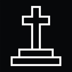 Gravestone cross Halloween vector illustration