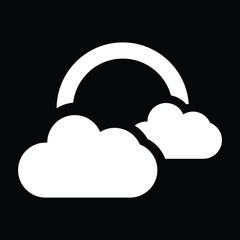 Clouds and rainbow minimal vector illustration