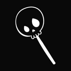 Skull lollipop Halloween candy vector illustration