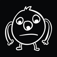 Funny monster doodle Halloween vector illustration